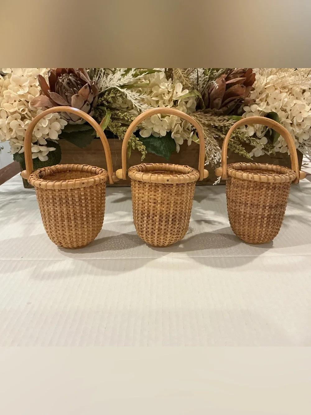 3 Nantucket Lightship Baskets 4 inch